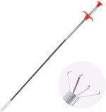 ABS and Stainless Steel Hair Catching, Drain Cleaner Wire Spring Sink Cleaning Stick, Sink Sewer Clog Dredge Remover, Basin Cleaner, Flexible Grabber Pickup Tool, Retractable Cable (160cm ; Red) - Image 2
