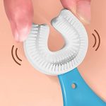 U-Shaped Silicone Toothbrush for Kids & Babies | 360° Full Mouth Cleaning | Soft & Gentle | Ages 2–6 Years | Multicolor | Pack of 2 | Heart Design - Image 2