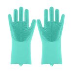 Gloves Magic Silicone Dish Washing Gloves, Silicon Cleaning Gloves, Silicon Hand Gloves for Kitchen Dishwashing and Pet Grooming, Great for Washing Dish, Car, Bathroom ( Multicolour, 1 Pair)