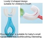 U-Shaped Silicone Toothbrush for Kids & Babies | 360° Full Mouth Cleaning | Soft & Gentle | Ages 2–6 Years | Multicolor | Pack of 2 | Heart Design - Image 3