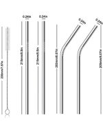 Reusable Stainless Steel Straws for Kids & Adults Metal Straws with Cleaning Brush, Long Sipper Straws for Juice & Drinks Pack of 2 - Image 4