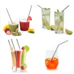 Reusable Stainless Steel Straws for Kids & Adults Metal Straws with Cleaning Brush, Long Sipper Straws for Juice & Drinks Pack of 2 - Image 2