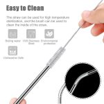 Reusable Stainless Steel Straws for Kids & Adults Metal Straws with Cleaning Brush, Long Sipper Straws for Juice & Drinks Pack of 2 - Image 3