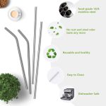 Reusable Stainless Steel Straws for Kids & Adults Metal Straws with Cleaning Brush, Long Sipper Straws for Juice & Drinks Pack of 2 - Image 6