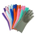 Gloves Magic Silicone Dish Washing Gloves, Silicon Cleaning Gloves, Silicon Hand Gloves for Kitchen Dishwashing and Pet Grooming, Great for Washing Dish, Car, Bathroom ( Multicolour, 1 Pair) - Image 2
