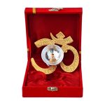 Decorative Om Diya with Red Velvet Box, Traditional Golden Brass Design, Diwali Gift, Corporate Return Gift, 10.0 cm (Om Diya -1 pc) - Image 4