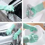 Gloves Magic Silicone Dish Washing Gloves, Silicon Cleaning Gloves, Silicon Hand Gloves for Kitchen Dishwashing and Pet Grooming, Great for Washing Dish, Car, Bathroom ( Multicolour, 1 Pair) - Image 5