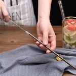 Reusable Stainless Steel Straws for Kids & Adults Metal Straws with Cleaning Brush, Long Sipper Straws for Juice & Drinks Pack of 2 - Image 8