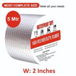 Super Strong Adhesive Waterproof Permanent Repair Aluminum Butyl Tape Rubber Foil Suitable for Roof Leak, surface Crack, Window Sill Gap, Boat Sealing, Home Renovation (5CM) Pack of 1 - Image 2