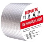 Super Strong Adhesive Waterproof Permanent Repair Aluminum Butyl Tape Rubber Foil Suitable for Roof Leak, surface Crack, Window Sill Gap, Boat Sealing, Home Renovation (5CM) Pack of 1