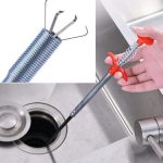 ABS and Stainless Steel Hair Catching, Drain Cleaner Wire Spring Sink Cleaning Stick, Sink Sewer Clog Dredge Remover, Basin Cleaner, Flexible Grabber Pickup Tool, Retractable Cable (160cm ; Red) - Image 3