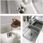 ABS and Stainless Steel Hair Catching, Drain Cleaner Wire Spring Sink Cleaning Stick, Sink Sewer Clog Dredge Remover, Basin Cleaner, Flexible Grabber Pickup Tool, Retractable Cable (160cm ; Red) - Image 6