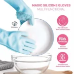 Reusable Silicone Scrubber Gloves for Washing Dishes