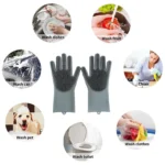 Nivrutti Best Premium Silicone Dishwashing Gloves | Heat Resistant Kitchen Scrubber Gloves (1 Pair) - Image 4