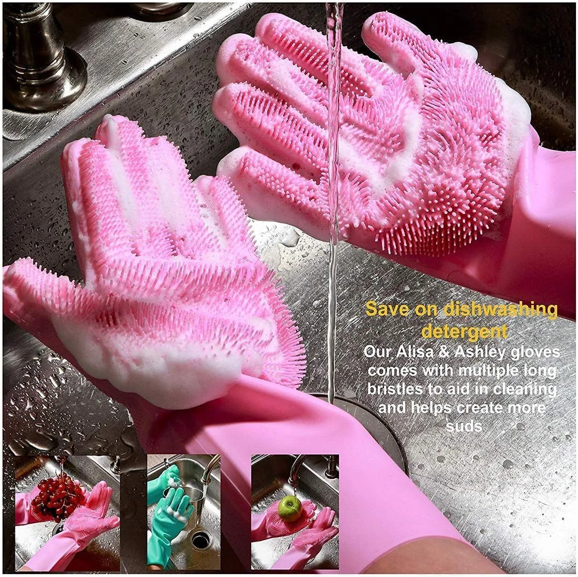 Silicone Dish Scrubber Gloves for Home Cleaning