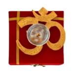 Om Diya Gift Set – Nivrutti Premium Brass Om Diya with Velvet Gift Box for Diwali