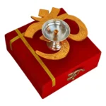 Om Diya Gift Set – Nivrutti Premium Brass Om Diya with Velvet Gift Box for Diwali