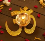 Om Diya Gift Set – Nivrutti Premium Brass Om Diya with Velvet Gift Box for Diwali