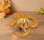 Om Diya Gift Set – Nivrutti Premium Brass Om Diya with Velvet Gift Box for Diwali