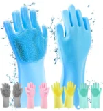 Nivrutti Best Premium Silicone Dishwashing Gloves | Heat Resistant Kitchen Scrubber Gloves (1 Pair) - Image 2