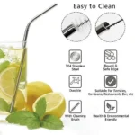 304 Food Grade Stainless Steel Straws BPA Free Reusable Drinking Straws