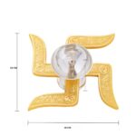 NIVRUTTI Swastik Brass Akhand Diya for Puja with Gift Box, Gold & White Akhand Diyas Pooja Room Decoration, Return Gift & House Warming Gift PACK OF 1