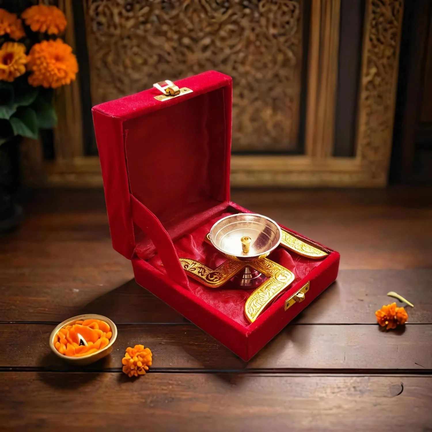 Premium Swastik Diya Traditional Pooja Decor by Nivrutti