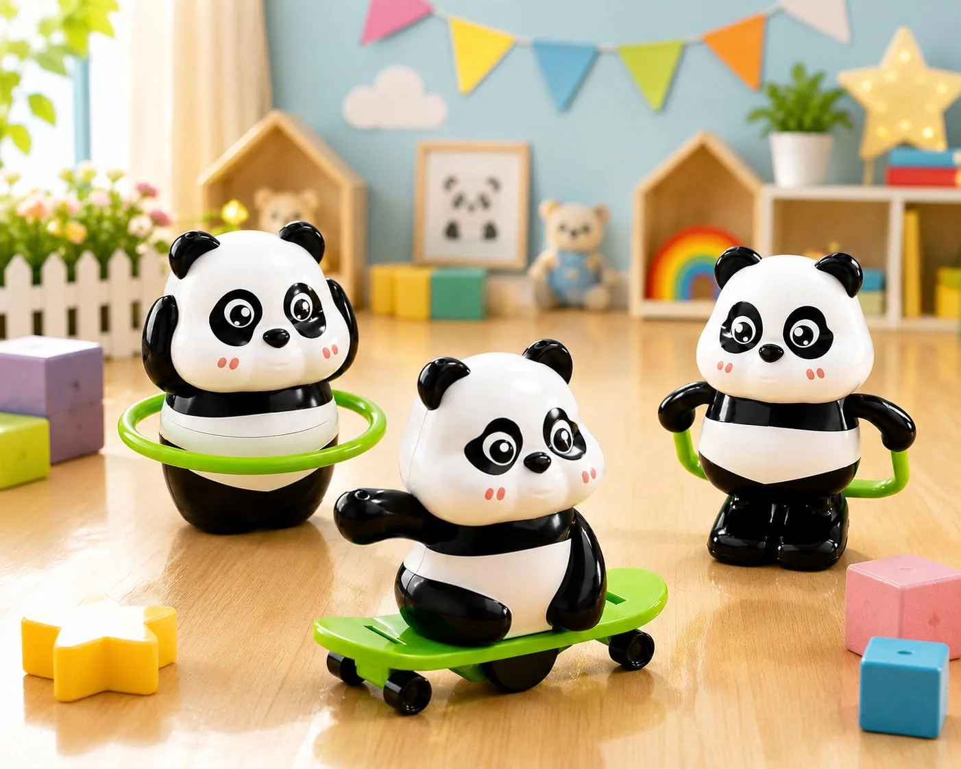 Nivrutti cute panda action toy set for kids