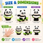Cute panda toy set for kids with three playful panda figures