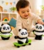 Nivrutti panda toy for kids 3-piece moving panda action toy set