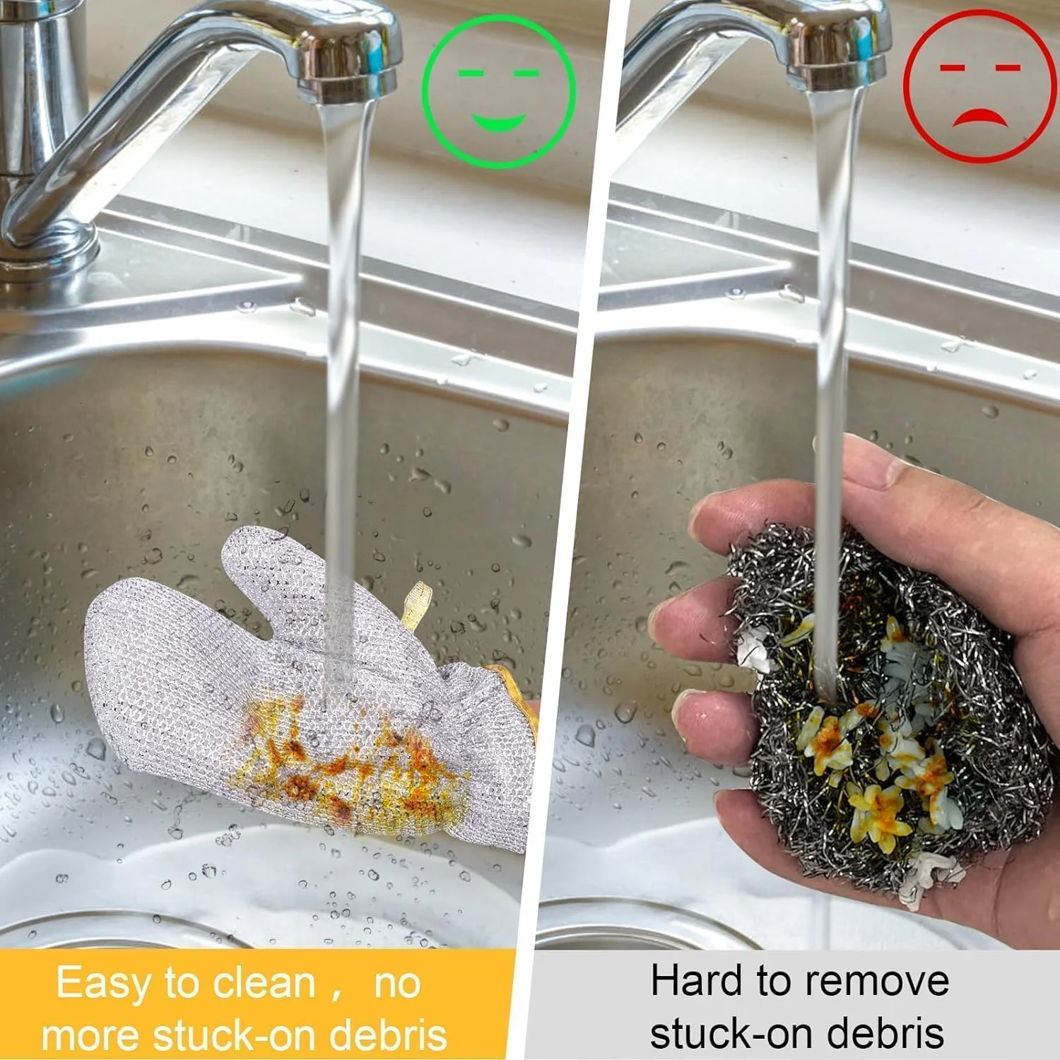Premium stainless steel scrubber gloves for dishwashing kitchen cleaning and scrubbing